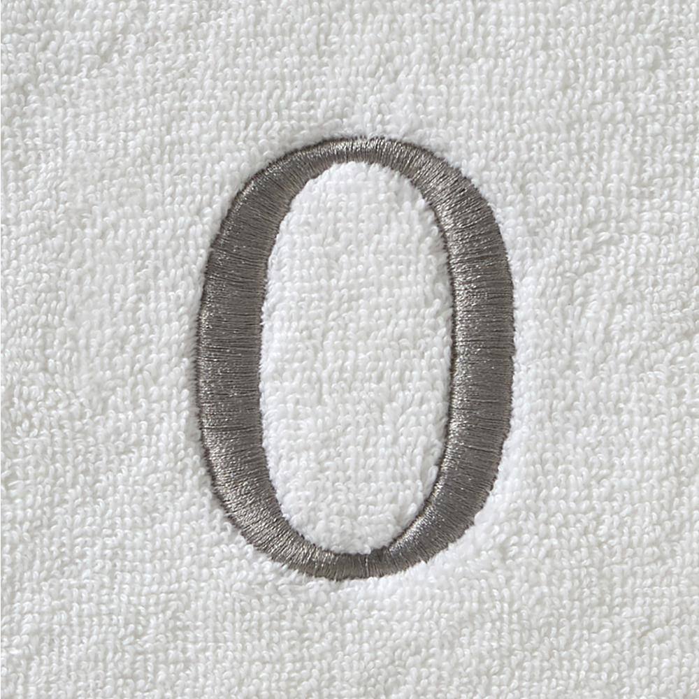 SKL Home Casual Monogram Letter O Bath Towel, white, cotton
