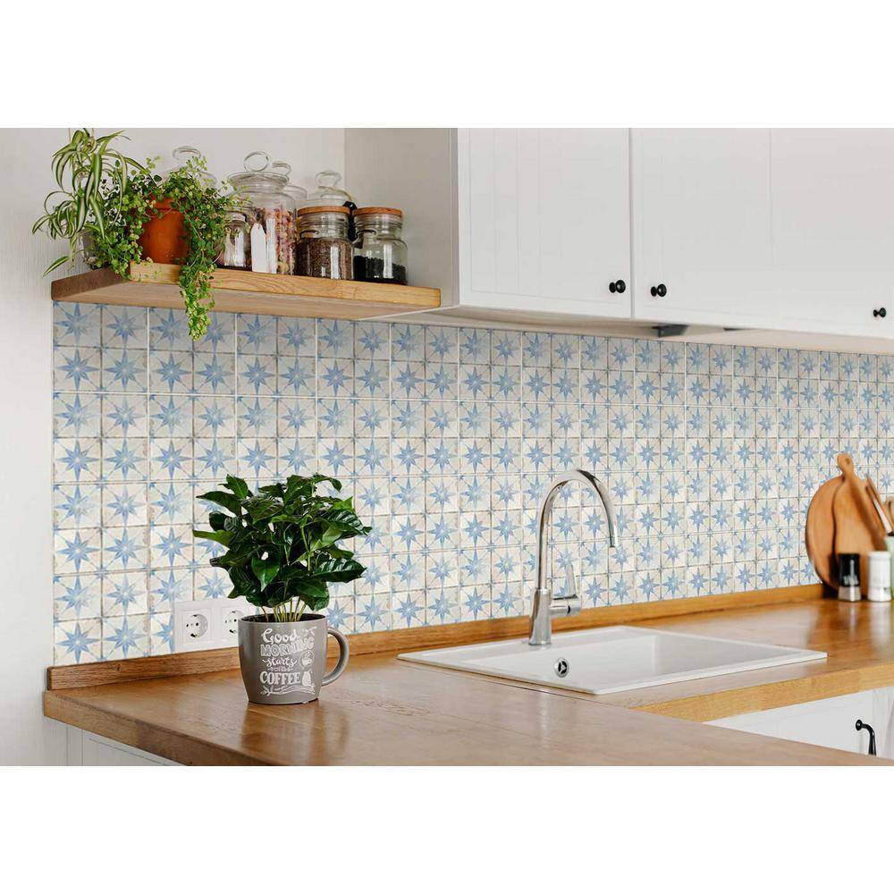 None Blue and White R5 5 in. x 5 in. Vinyl Peel and Stick Tile (24-Tiles, 4.17 sq. ft./Pack)