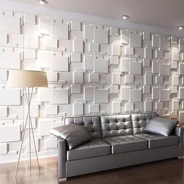 Art3d 19.7 in. x 19.7 in. White PVC 3D Wall Panels Brick Wall Design (12-Pack)