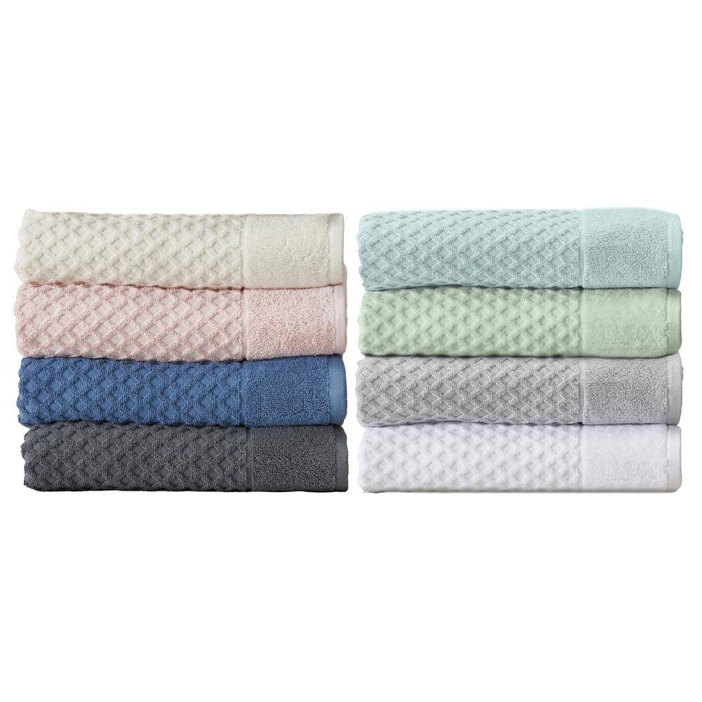 FRESHFOLDS Beige Solid 100% Cotton Textured Hand Towel (Set of 6)