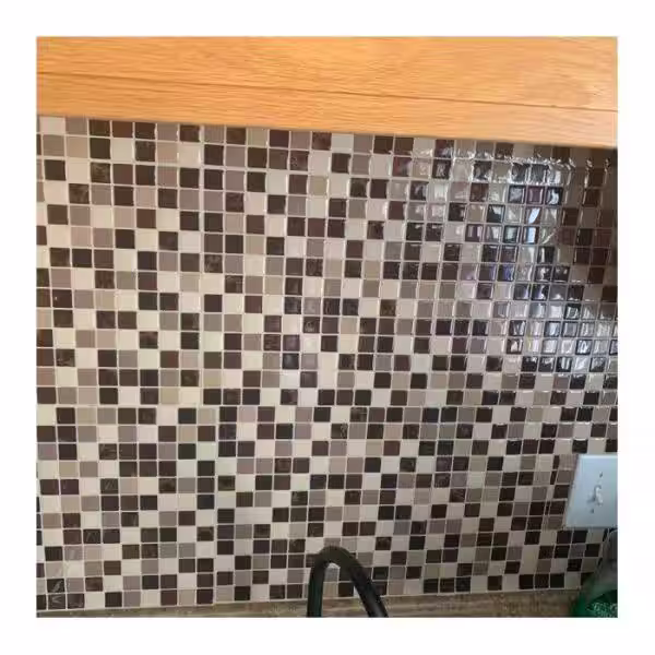 Art3dwallpanels 12 in. x 12 in. x 0.06 in. Peel and Stick Kitchen Backsplash Tile in Brown (6-Sheets)