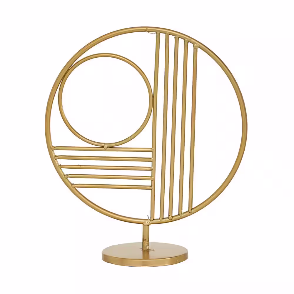 Litton Lane Gold Metal Geometric Sculpture