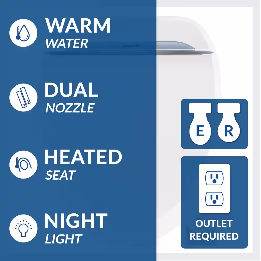 BIO BIDET USPA 6800 Luxury Electric Bidet Seat for Round Toilets in White