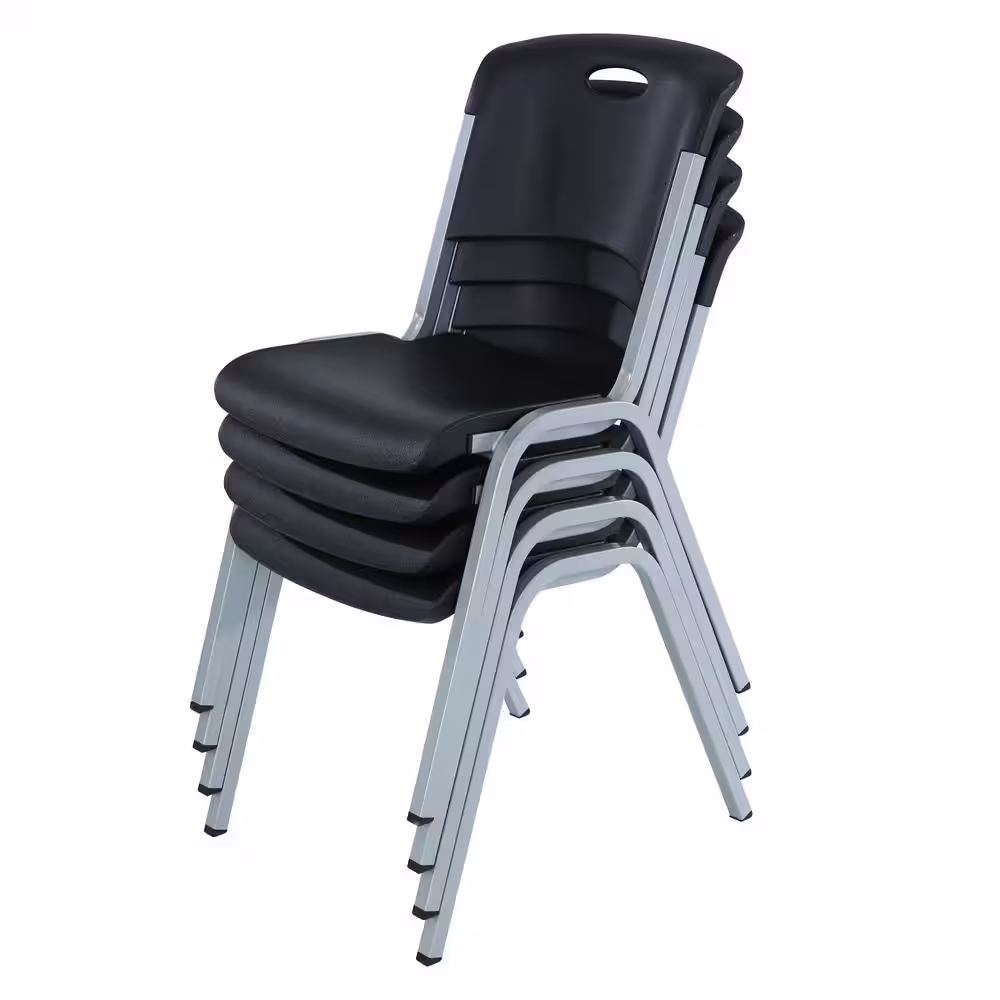 Lifetime Black Stacking Utility Chair (Set of 4)