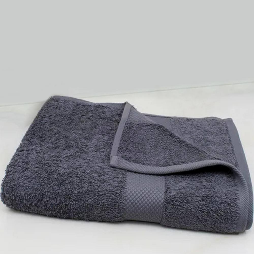 Delara Feather Touch Quick Dry Sharkskin Grey Solid 100% Organic Cotton 650 GSM Single Bath Sheet, 36 in. x 70 in.