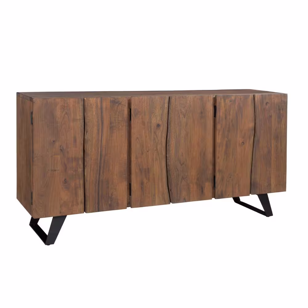 Coast To Coast Accents Sequoia Light Brown 68 in. Sideboard with 6-Doors