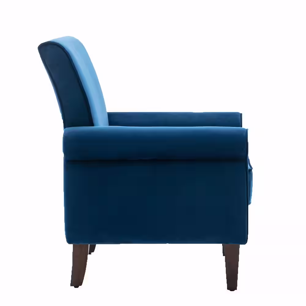 Morden Fort Stoke Moon Bedroom Accent Chair Velvet Upholstered Armchair for Living Room - Blue
