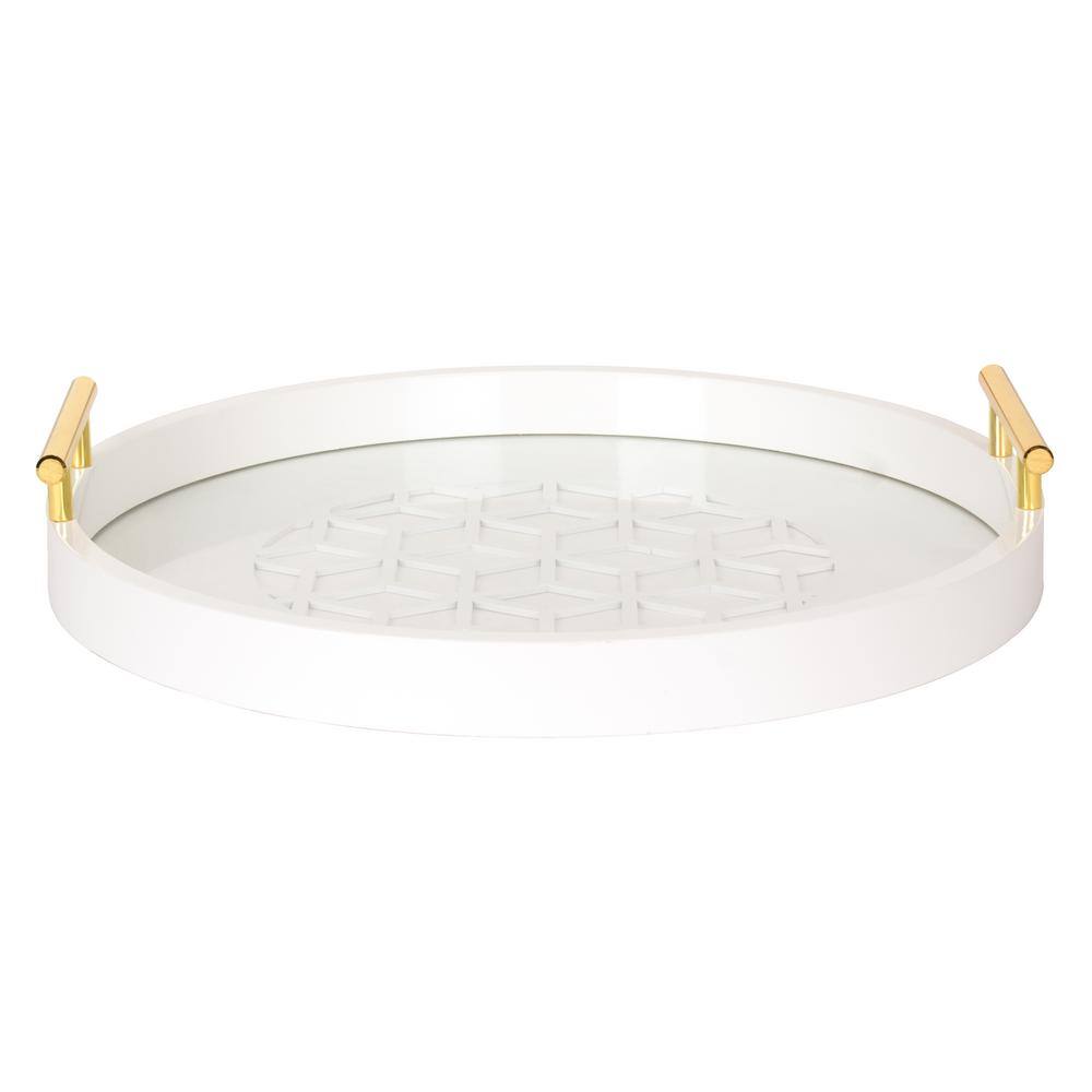 Kate and Laurel Caspen White Decorative Tray