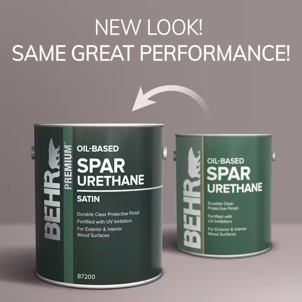 BEHR 1 gal. Satin Clear Oil-Based Interior/Exterior Spar Urethane