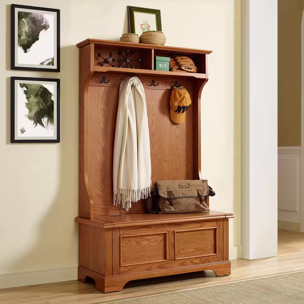 CROSLEY FURNITURE Campbell Oak Hall Tree
