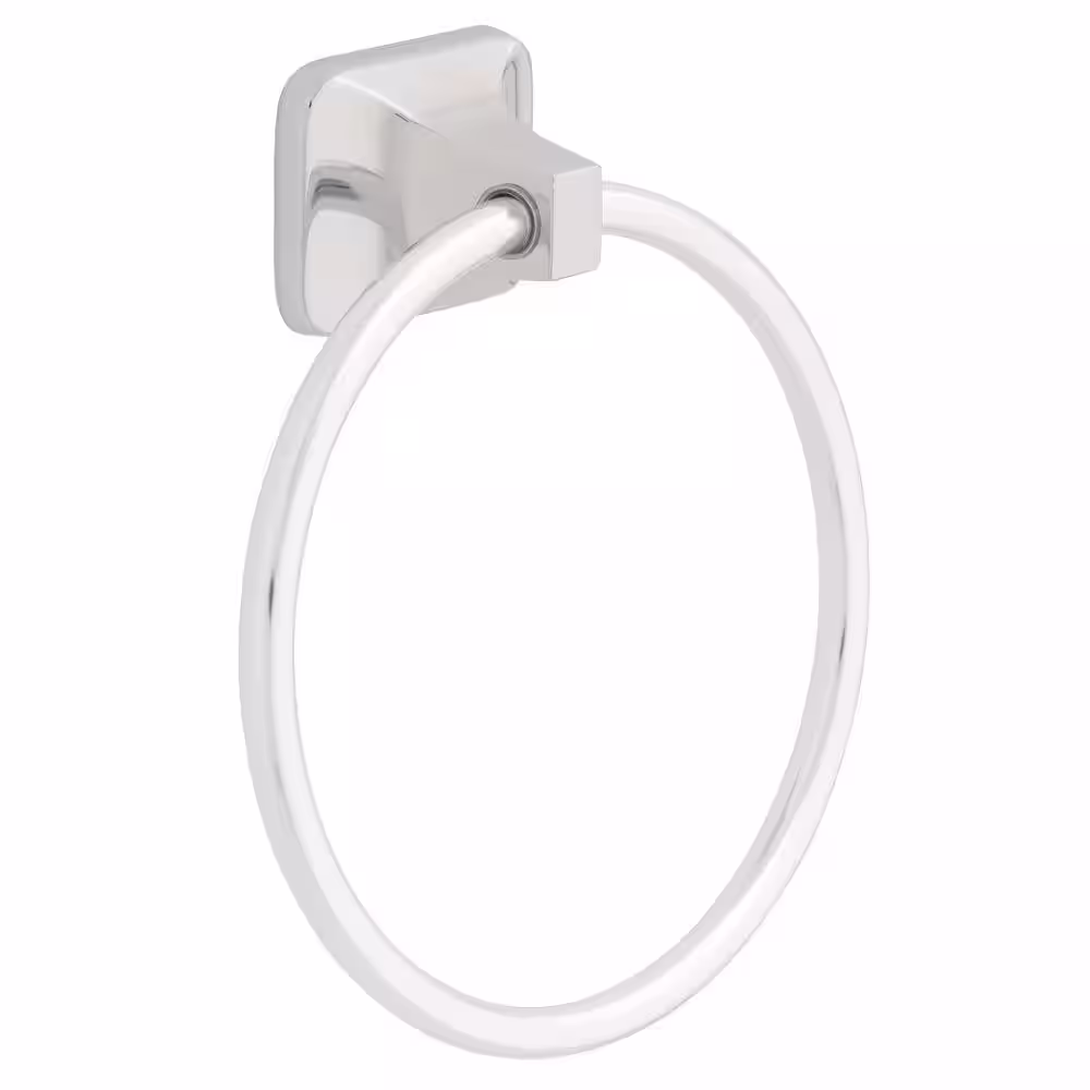 Franklin Brass Futura 4-Piece Bath Hardware Set in Chrome with Towel Ring Toilet Paper Holder Towel Hook and 24 in. Towel Bar