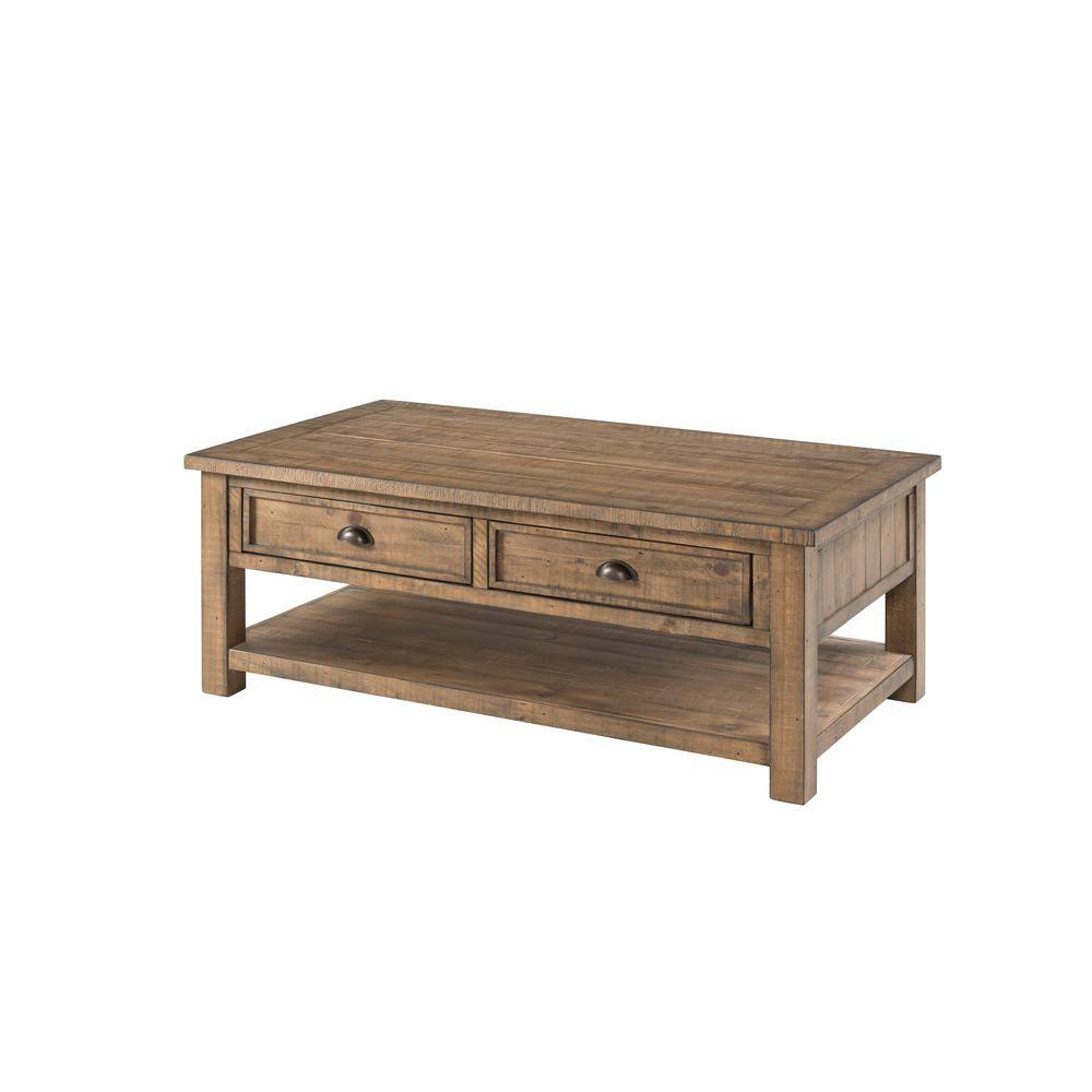 Martin Svensson Home Monterey 50 in. Reclaimed Natural Large Rectangle Wood Coffee Table with Drawers