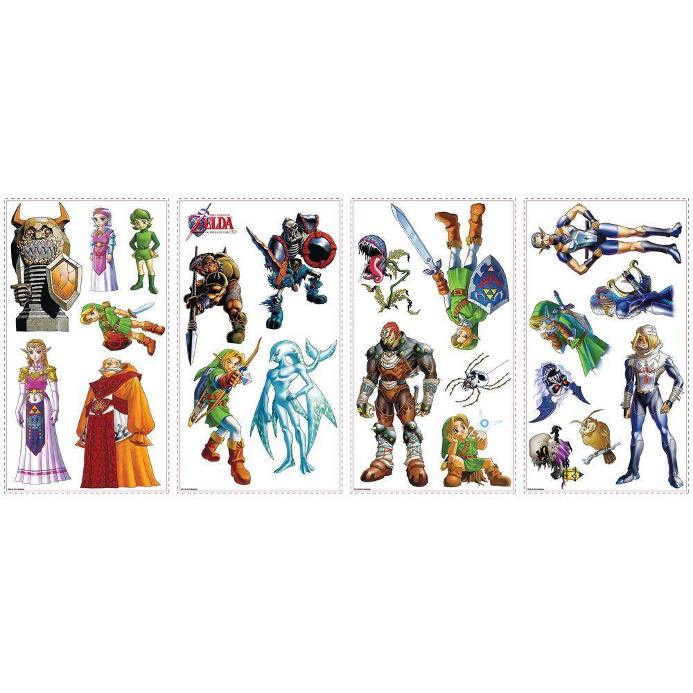 RoomMates 5 in. x 11.5 in. Zelda Ocarina of Time 3D 23-Piece Peel and Stick Wall Decal