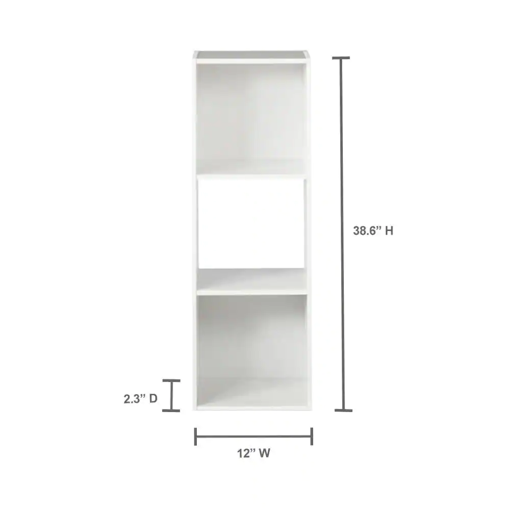 ClosetMaid 36 in. H x 12 in. W x 12 in. D White Wood 3-Cube Storage Organizer