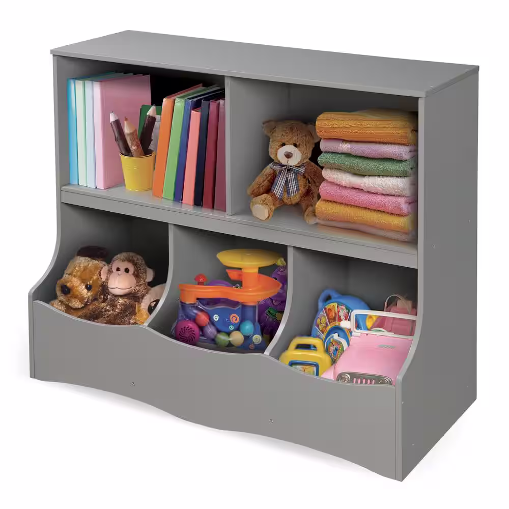 Badger Basket 32 in. H x 37 in. W x 15.75 in. D Gray MDF 5-Cube Organizer