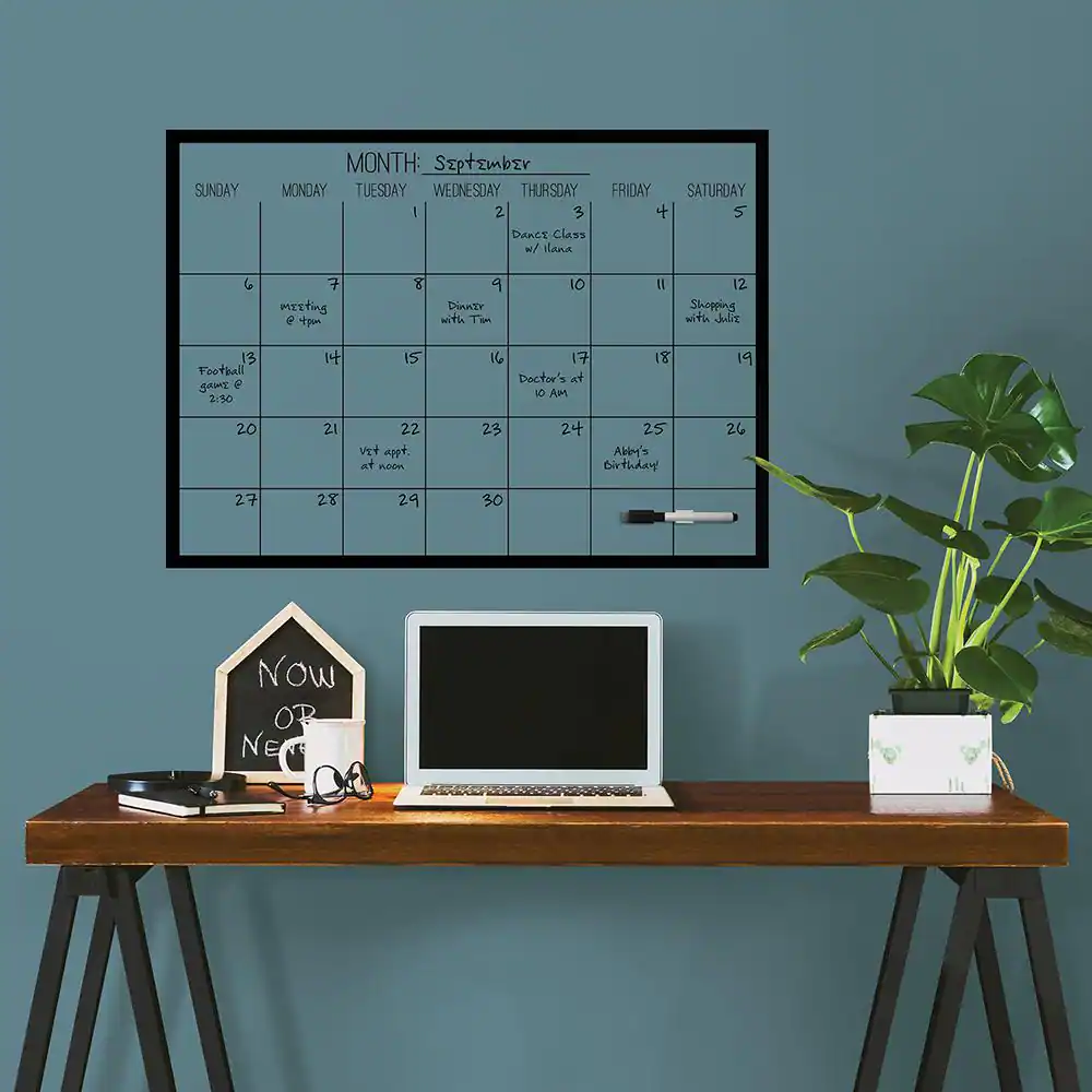 WallPops Black on Clear Monthly Calendar Decal