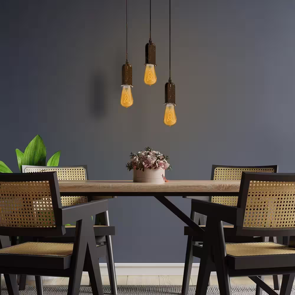 Feit Electric 60-Watt Equivalent ST19 Knot Thin Filament Amber Glass E26 Vintage Edison LED Light Bulb Warm White 2100K (4-Pack)