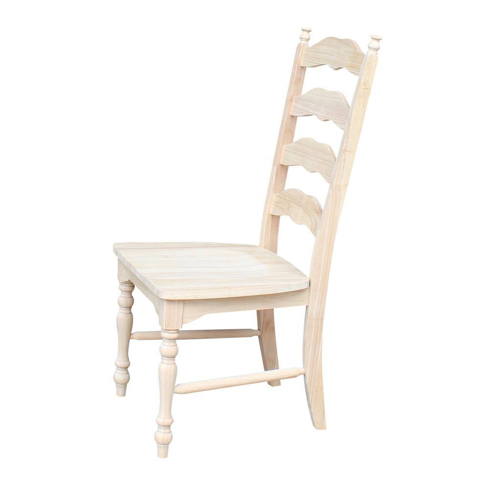 International Concepts Maine Unfinished Wood Ladder Back Dining Chair (Set of 2)
