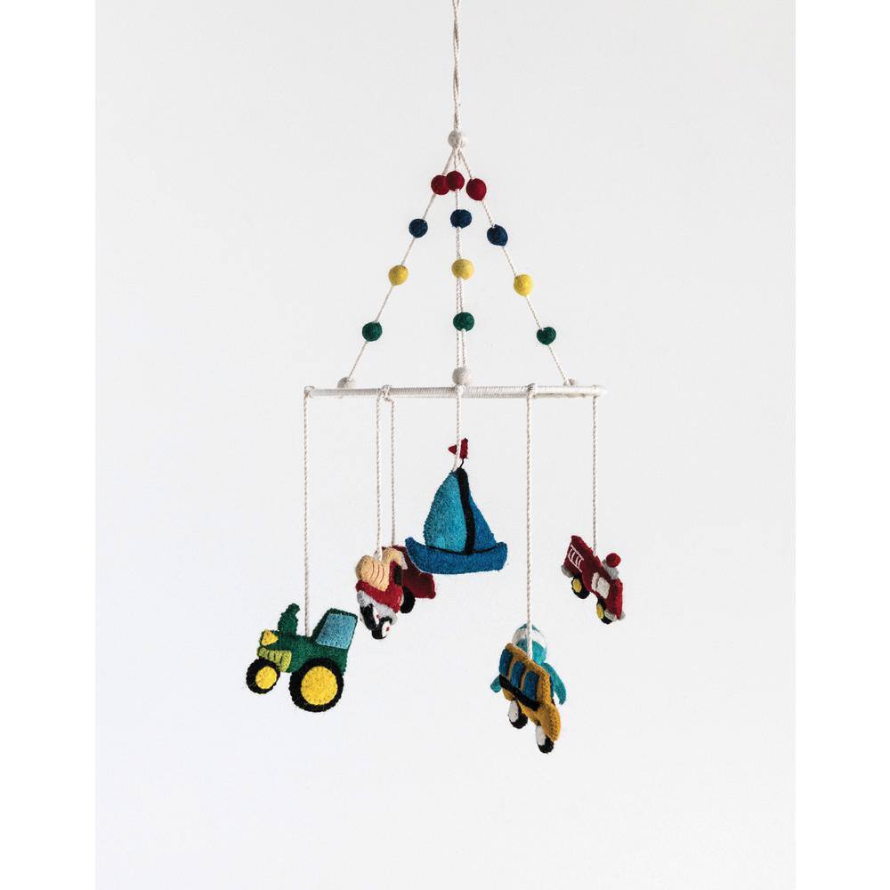 Storied Home Multicolor Wool Felt Vehicle Mobile