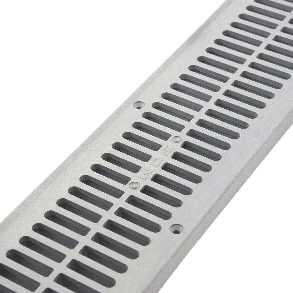 NDS 2 ft. Plastic Spee-D Channel Drain Grate in Gray