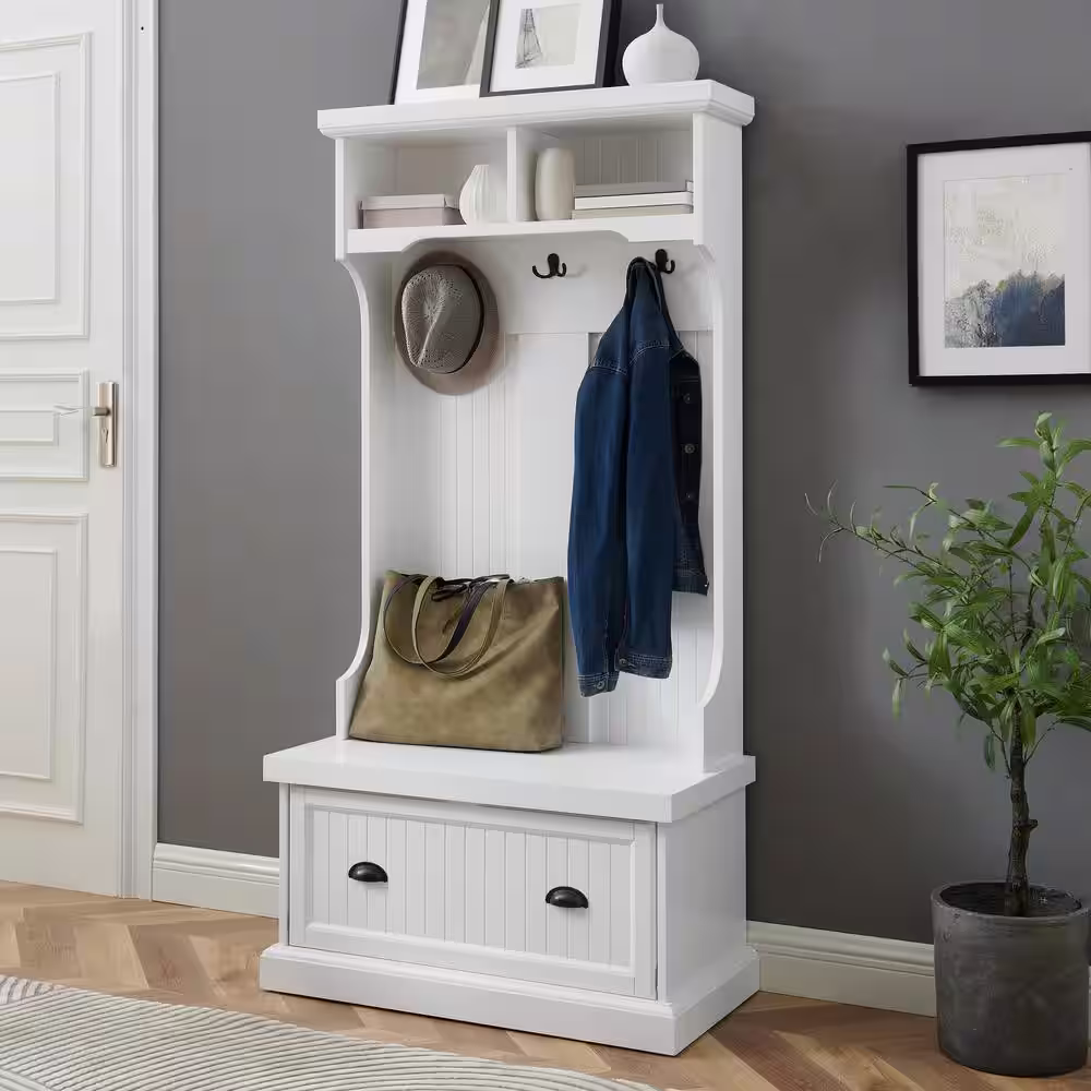 CROSLEY FURNITURE Shoreline White Hall Tree