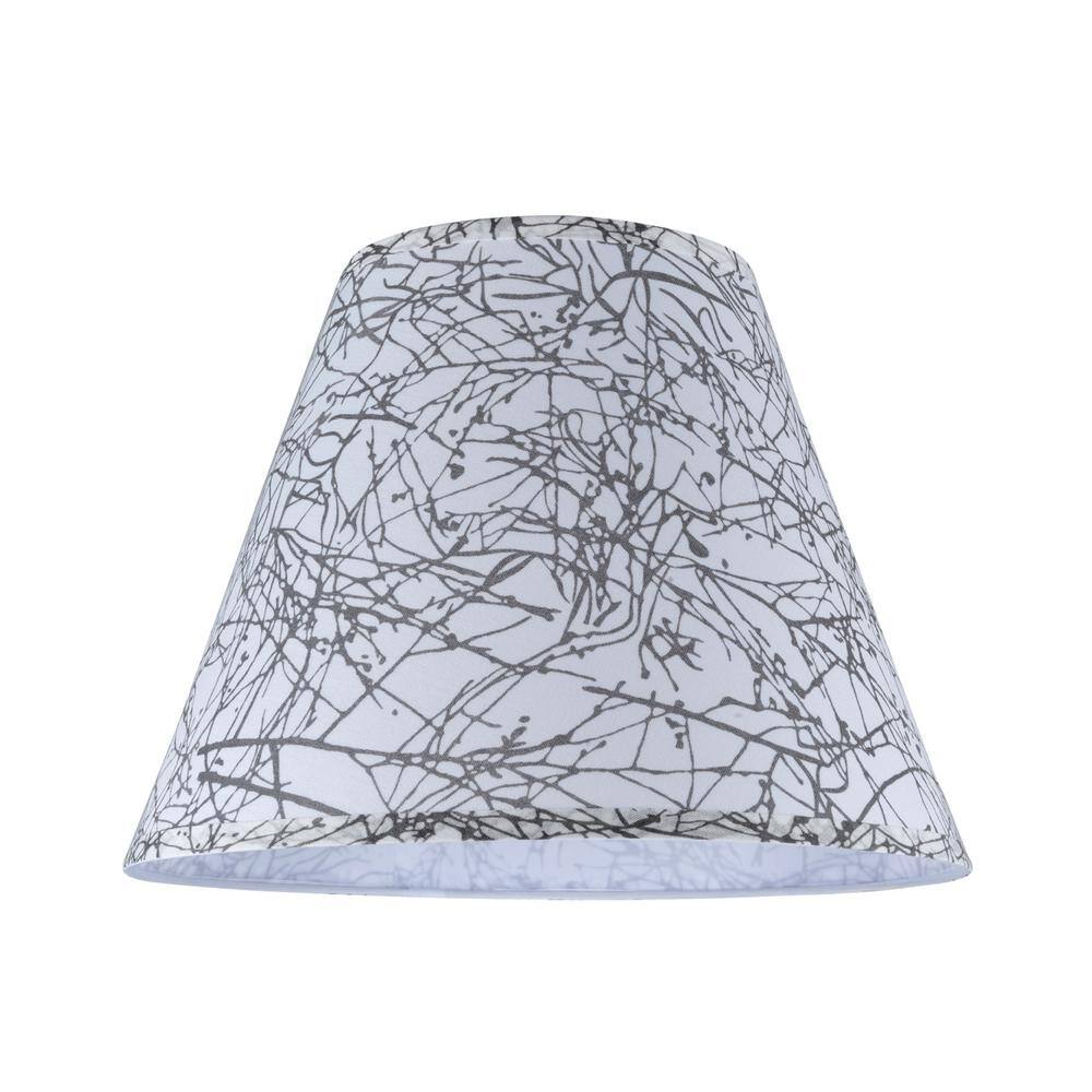 Aspen Creative Corporation 14 in. x 11 in. Off White and Printed Design Hardback Empire Lamp Shade