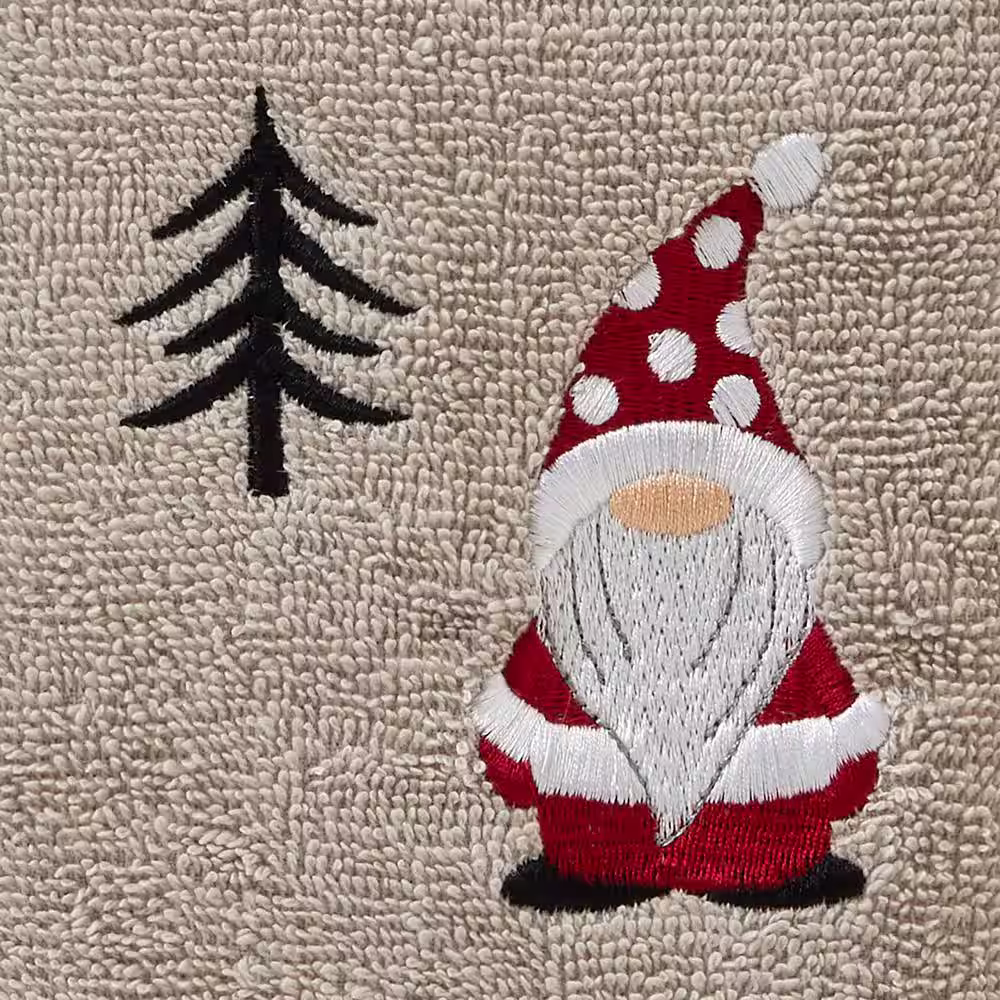 SKL Home Gnome Holiday 2 Piece Hand Towel Set, dove gray, cotton