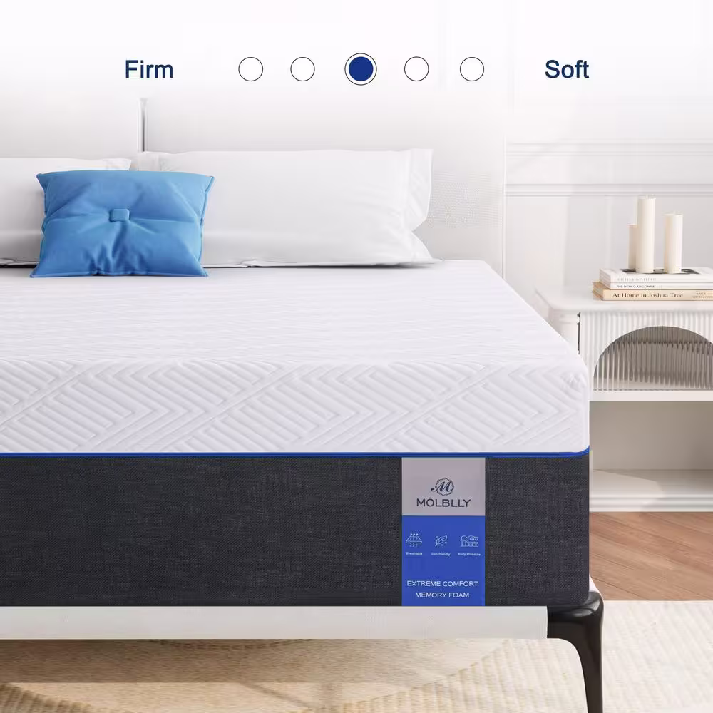 Molblly 12 in. King Medium Firm Pillow Top Size Mattress, Cooling and Support