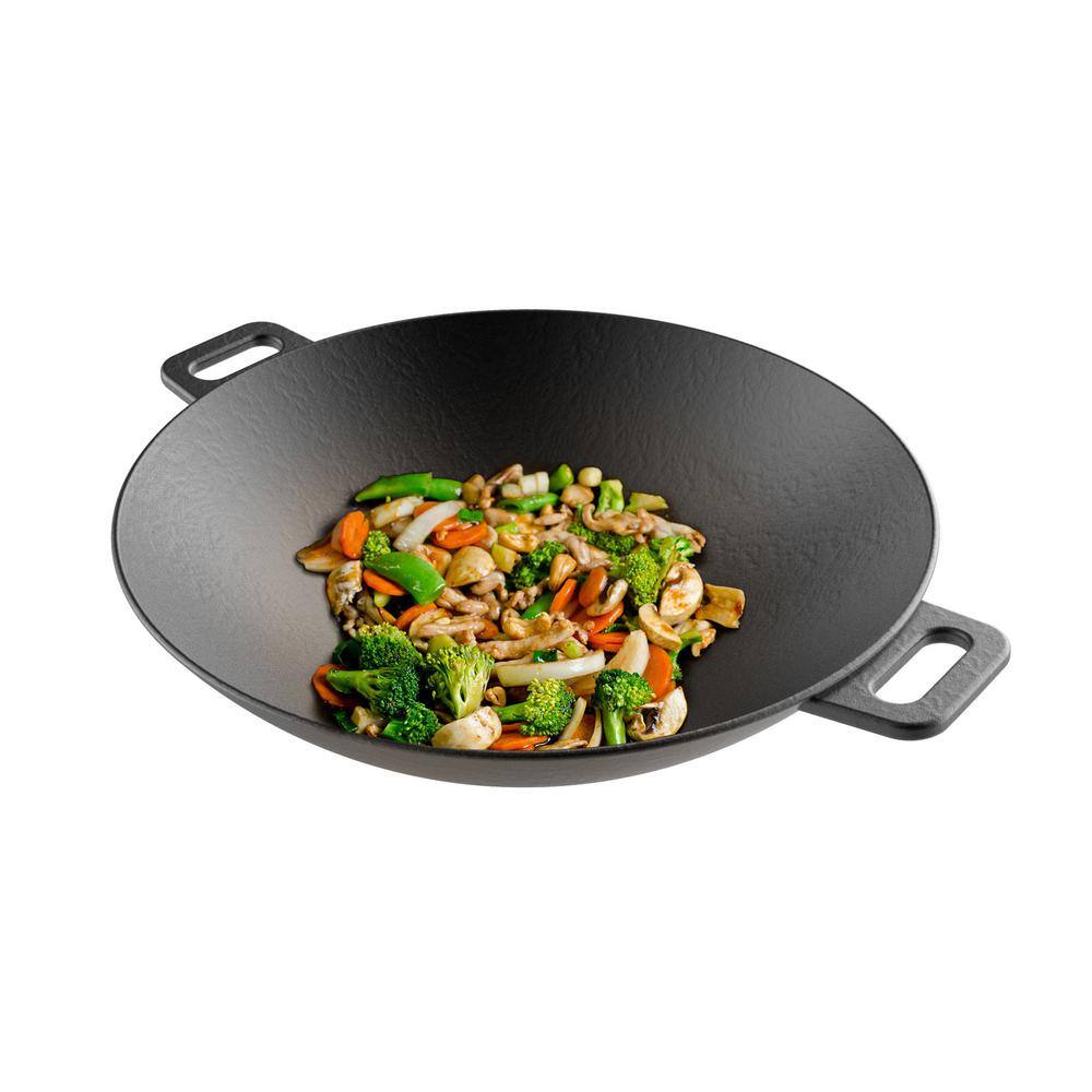 Classic Cuisine Cast Iron Wok with Handles