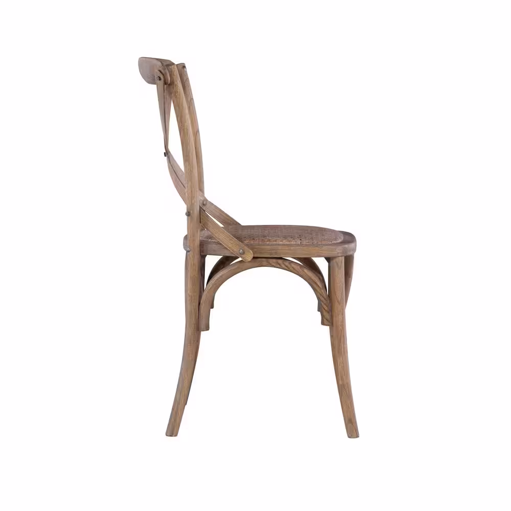 Linon Home Decor Posy Greywash Bentwood Dining Chairs with Rustic Finish (Set of 2)