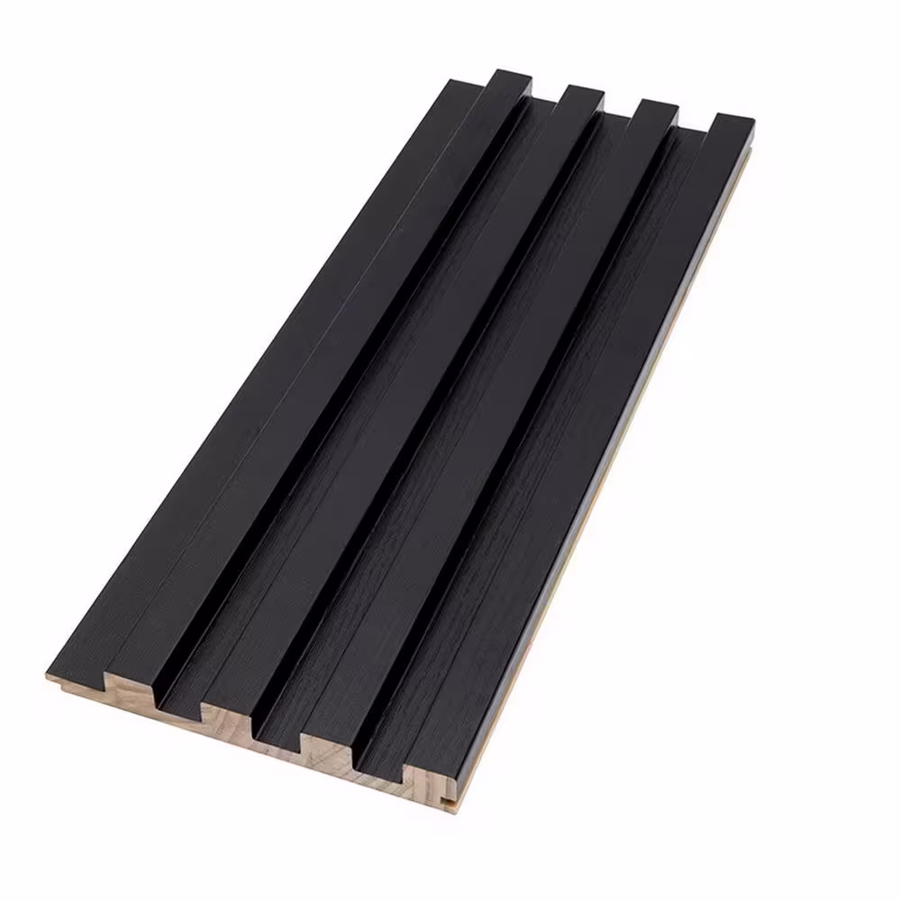 Ejoy 106 in. x 6 in. x 0.7 in. Solid Wood Wall Cladding Siding Board in Black Texture Color (Set of 4-Piece)