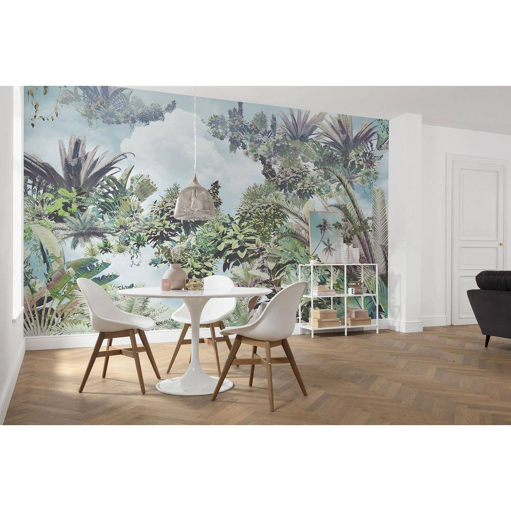 Komar 98 in. x 145 in. Blue Tropical Heaven Wall Mural