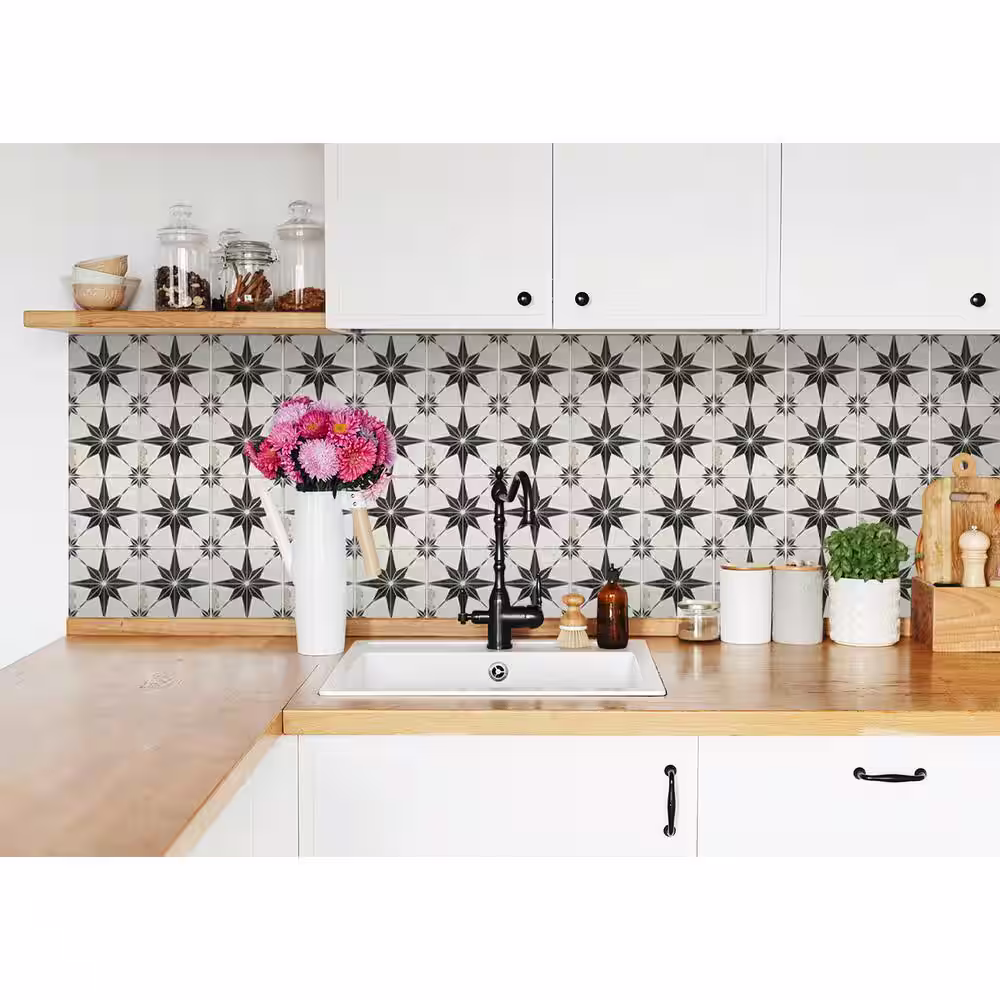 None Black R1 5 in. x 5 in. Vinyl Peel and Stick Tile (24 Tiles, 4.17 sq.ft./Pack)