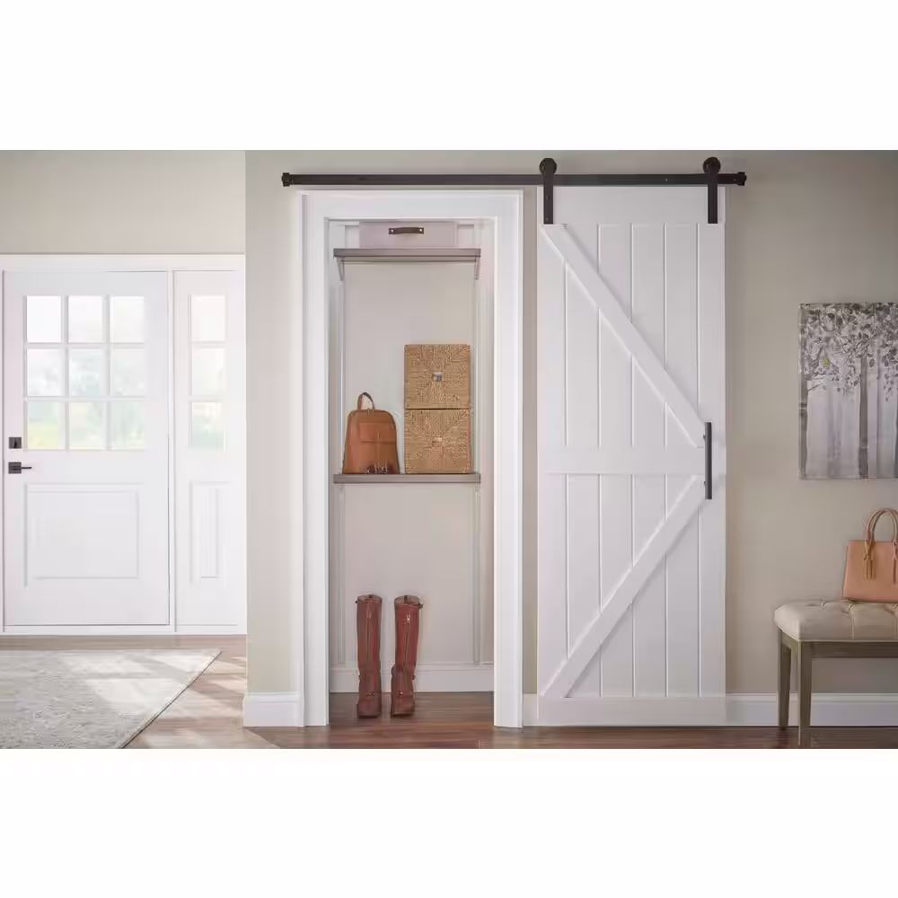 Everbilt Genevieve 2 ft. Gray Adjustable Closet Organizer with Double Shelf