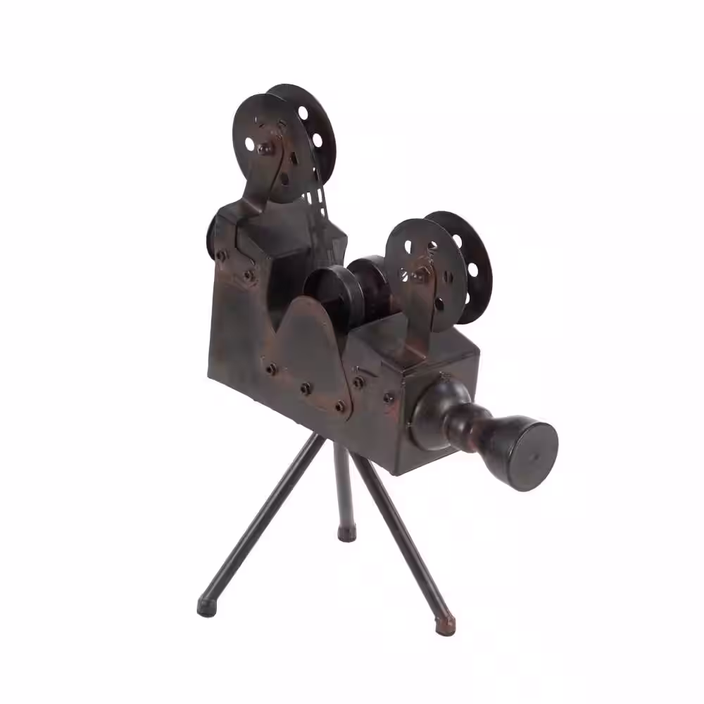 Litton Lane Brown Metal Camera Film Sculpture