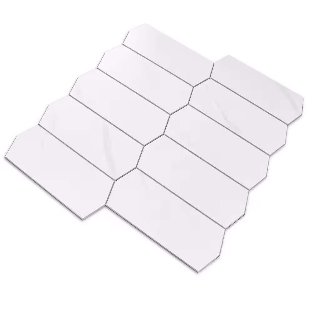 None Sao Paulo Calacatta 11.18 in. x 11.85 in. 3.3 mm Stone Peel and Stick Backsplash Tile (7.36 sq. ft./8-Pack)