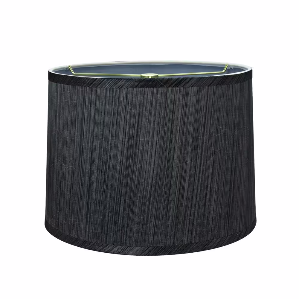 Aspen Creative Corporation 12 in. x 8.5 in. Grey and Black and Striped Pattern Hardback Empire Lamp Shade