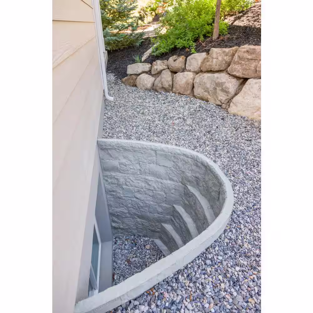 Rockwell 66 in. x 44 in. x 36 in. Grey Composite Window Well with Aluminum Bar Grate