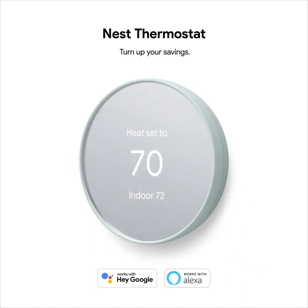 Google Nest Thermostat - Smart Programmable Wi-Fi Thermostat - Fog