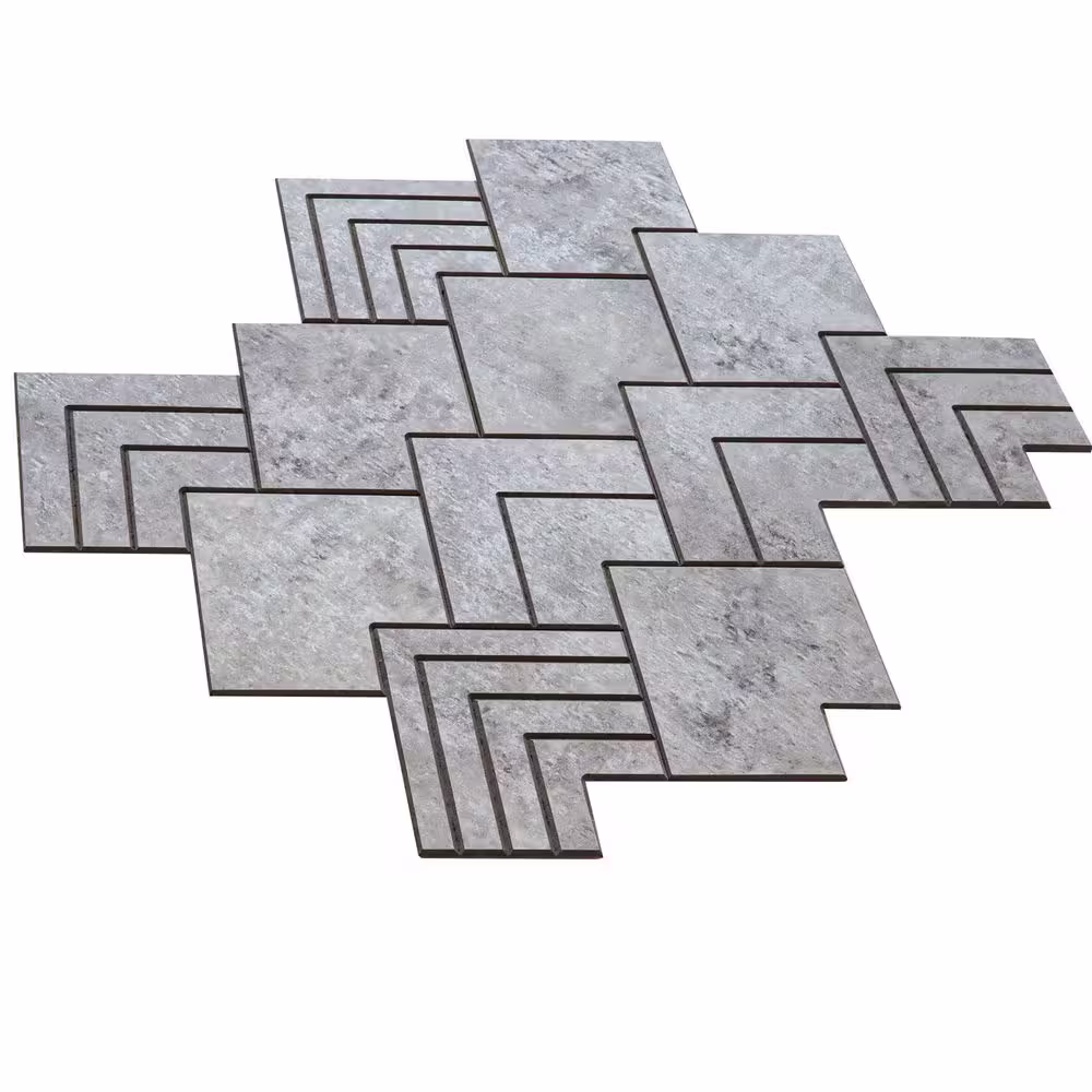 AVANT DECOR Rome Stone Gray 10.07 in. x 10.43 in. 4 mm Stone Peel and Stick Backsplash Tile (5.84 sq. ft./8-Pack)