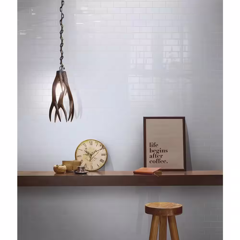 SpeedTiles Chianti White 11.57 in. x 11.34 in. x 0.2 in Glass Peel and Stick Tiles (5.47 sq. ft./case)