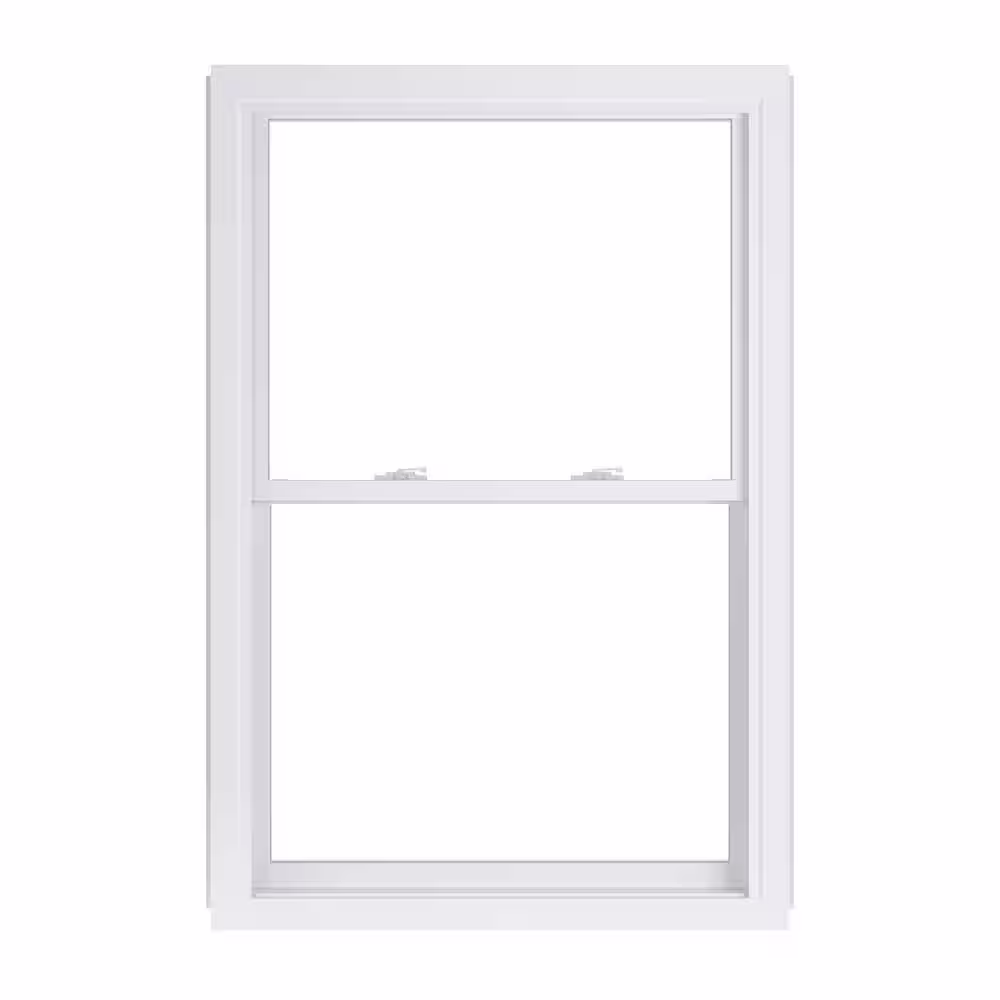 American Craftsman 50 Series Low-E Argon Glass Double Hung White Vinyl Replacement Window, Screen Incl
