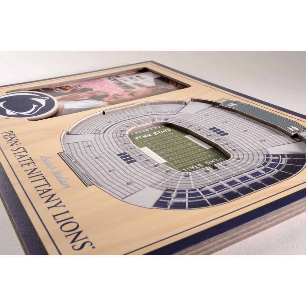 YouTheFan NCAA Penn State Nittany Lions Team Colored 3D StadiumView with 4 in. x 6 in. Picture Frame