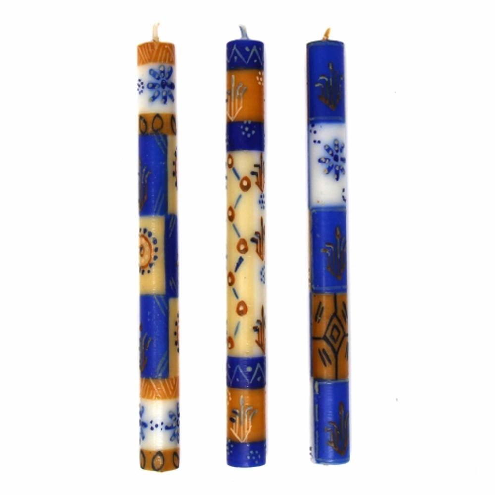Global Crafts 3 in Box Fair Trade Durra Design Nobunto Tall White Candles