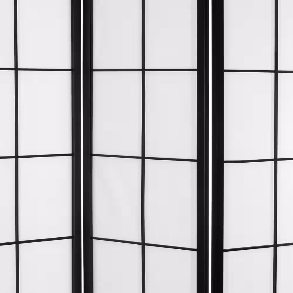 Oriental Furniture 6 ft. Black 3-Panel Japanese Room Divider