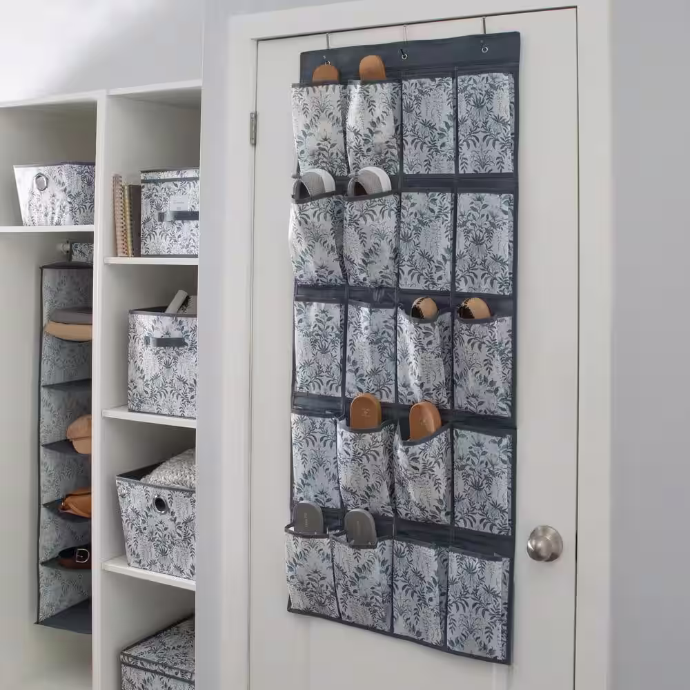 Laura Ashley 53.54 in. H 10-Pair 20 Pocket Hanging Shoe Organizer in Parterre