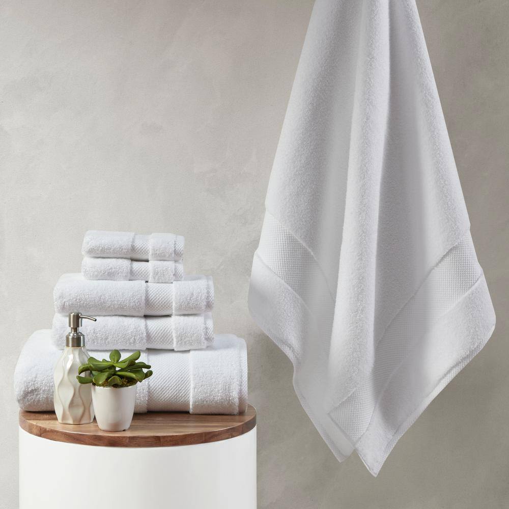 MADISON PARK Signature Splendor 6-Piece White 1000 GSM 100% Cotton Towel Set