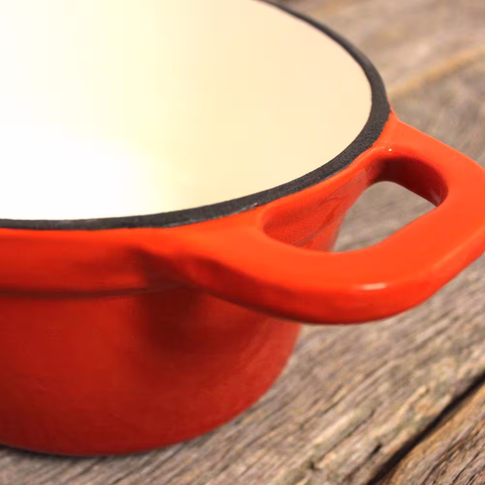 BergHOFF Neo 5 Qt. Oval Cast Iron Orange Casserole Dish with Lid