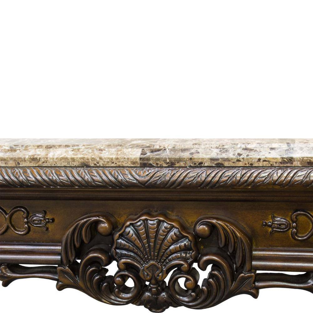 None andrew Marble-Top Square Traditional 46 in. Coffee Table Cherry