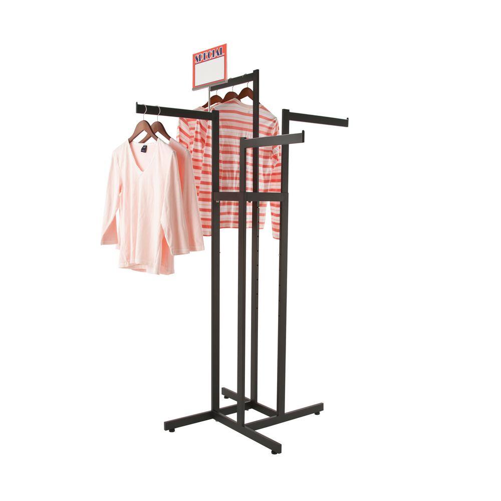 Econoco Black Metal Clothes Rack 34 in. W x 72 in. H